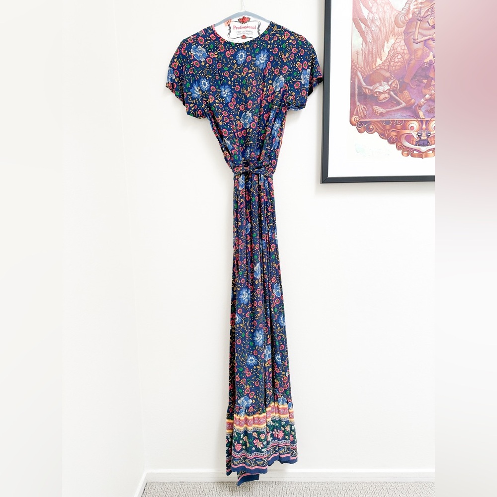 Zesica Bohemian Floral Maxi Wrap Dress Size Small - Picture 10 of 12
